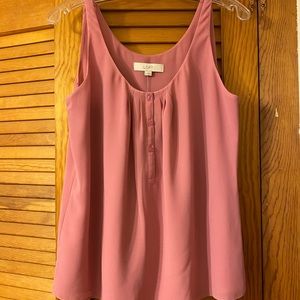 NWT Loft Rose Sleveless Lined Top with Buttons
